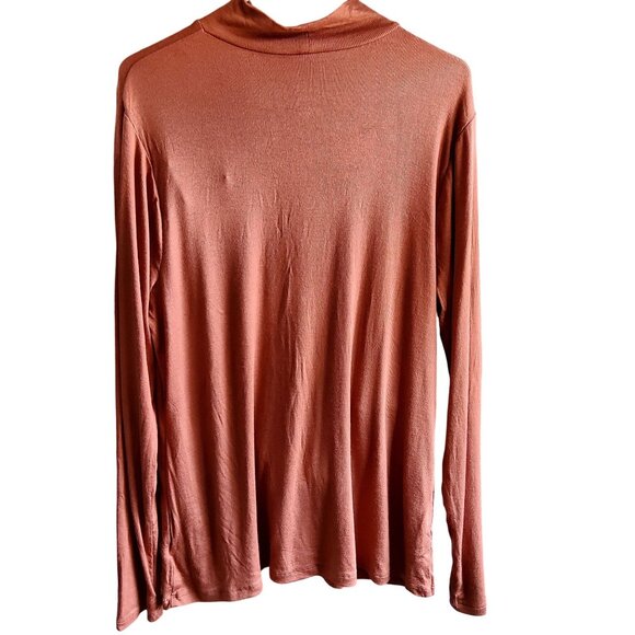 A New Day High neckline   Womens XX-Large Rust Long Sleeve Modal & Spandex Top - Picture 2 of 6